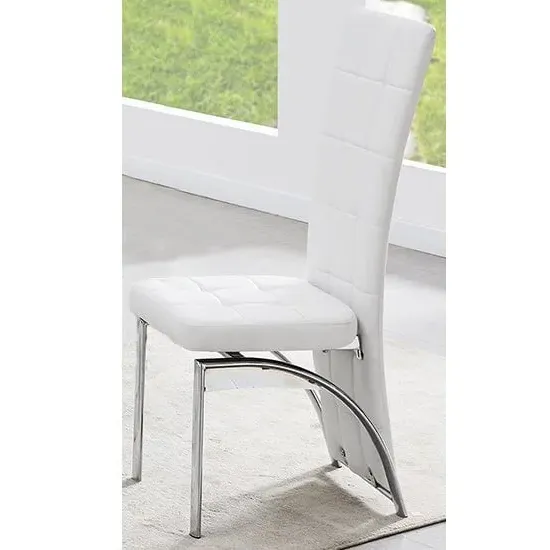 Ravenna Dining Chair - White, Faux Leather