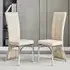 Ravenna Dining Chairs in Pair - Taupe, Faux Leather