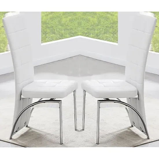 Ravenna Dining Chairs in Pair - White, Faux Leather product