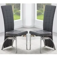 Ravenna Dining Chairs (Pair) - Grey, Faux Leather alternate view
