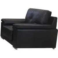 Ravia 1-Seater Sofa - Black, Bonded PU Leather alternate view