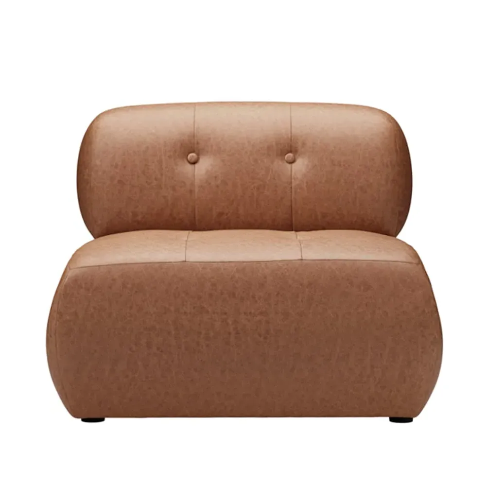 Rawlins Accent Chair with Button Detailing - Tan, Faux Leather image