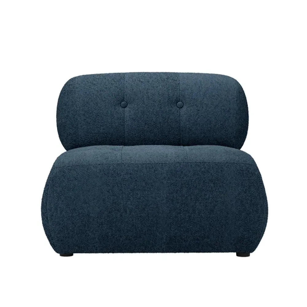 Rawlins Boucle Accent Chair with Button Detail - Midnight Blue