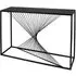 Ray Rectangular Console Table - Black Glass, Metal Frame