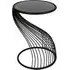 Ray Round Side Table - Black Glass, Metal Frame