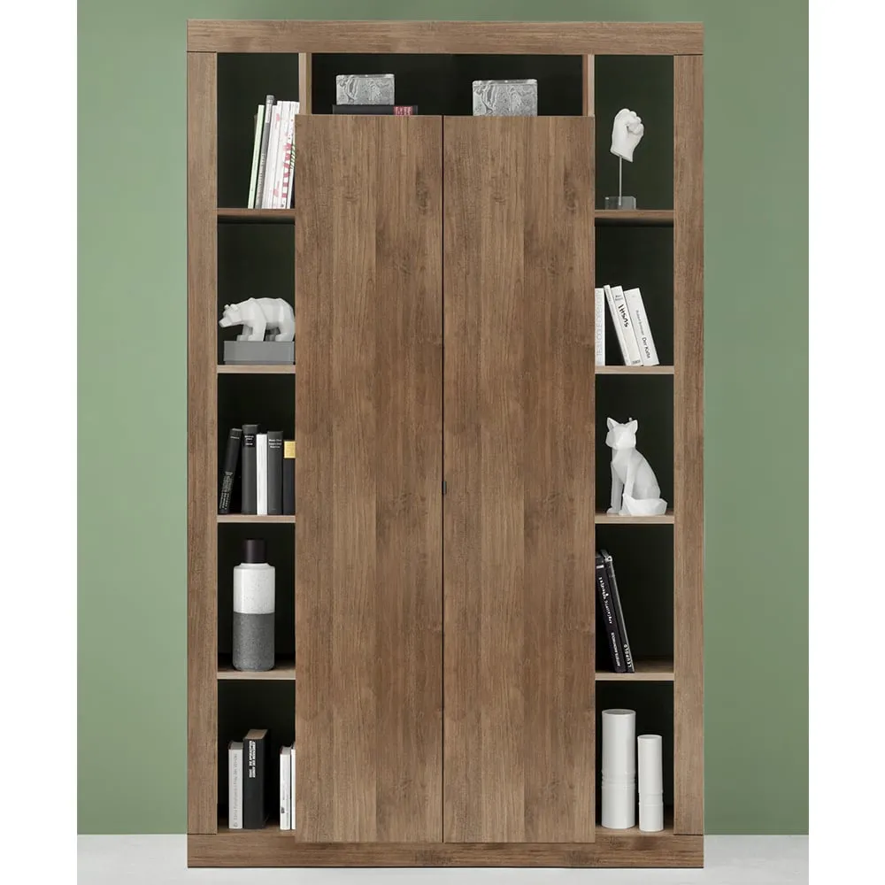 Raya Wooden Bookcase with 2 Doors - Mercure