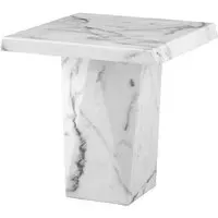 Raylyn Square Lamp Table - White, Marble