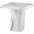 Raylyn Square Lamp Table - White, Marble
