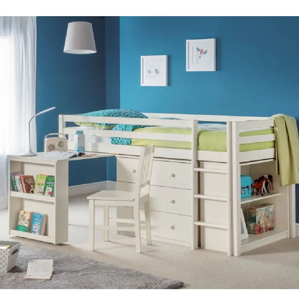 Rayon Bunk Bed with Storage Drawer - White, Pine