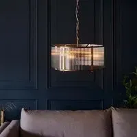 Rayong 3-Light Pendant Light - Antique Brass, Glass