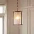 Rayong Ribbed Glass Pendant Ceiling Light - Antique Brass