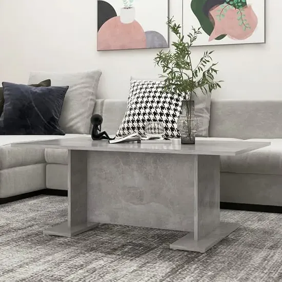 Rayya Rectangular Coffee Table - Concrete Effect, Engineered Wood image