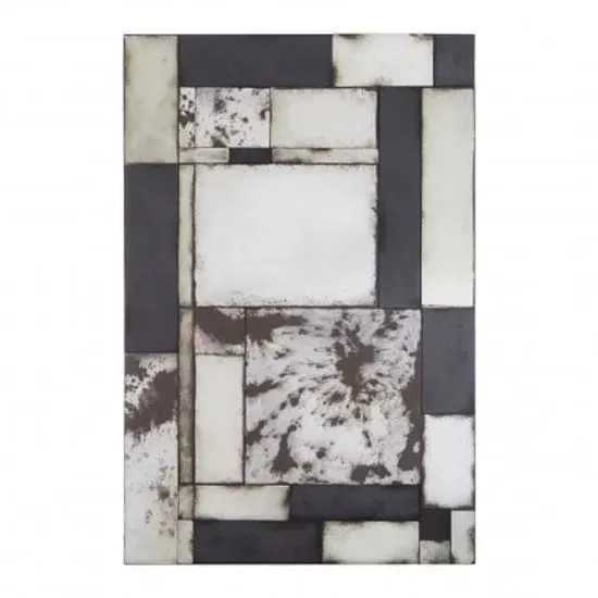 Raze Asymmetric Mosaic Wall Mirror - Antique Black