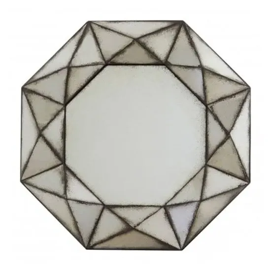 Raze Octagonal Wall Mirror - Antique Silver image