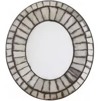 Raze Oval 3D Mosaic Wall Mirror - Antique Silver