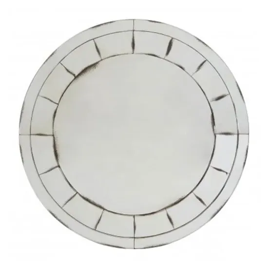 Raze Round Mosaic Wall Mirror - Antique Silver image