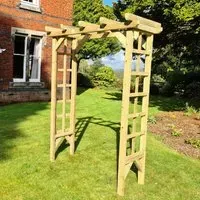 Redbridge Large Garden Arch with Trellis - Natural Wood