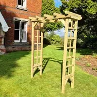 Redbridge Small Garden Arch with Trellis - Natural Wood
