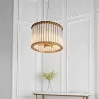 Redding 6 Light Glass Pendant Ceiling Light - Matt Gold