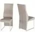 Redmond Dining Chairs In Pair - Taupe, Faux Leather