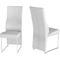 Redmond Dining Chairs In Pair - White, Faux Leather