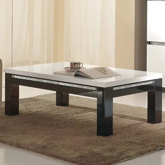 Regal Coffee Table - Black White, Gloss Lacquer