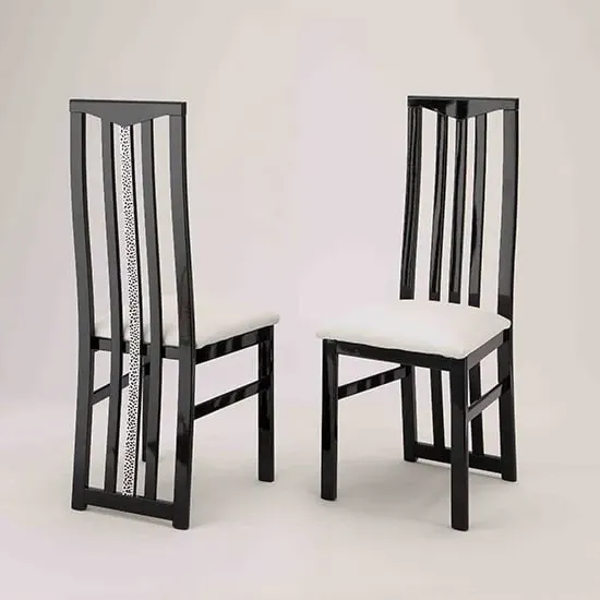 Regal Dining Chairs in Pair - Black, Beech
