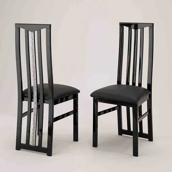 Regal Dining Chairs in Pair - Black, Beech image
