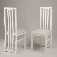 Regal Dining Chairs Pair - White, Beech