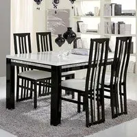 Regal Dining Set with 4 Chairs - Black, MDF