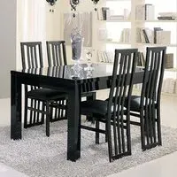 Regal Dining Table with 6 Cexa Chairs - Black, MDF