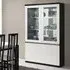 Regal Display Cabinet with LED - Black White, High Gloss