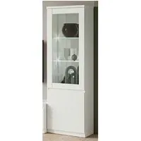 Regal Display Cabinet with LED - White, High Gloss