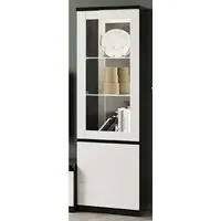 Regal Display Cabinet with LED - White, High Gloss