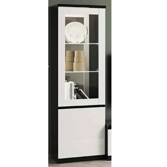 Regal Display Cabinet with LED - White, High Gloss
