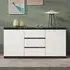 Regal High Gloss Sideboard with 2 Doors 3 Drawers - White