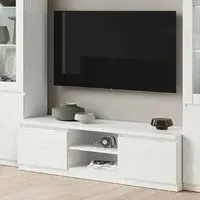 Regal High Gloss TV Stand with 2 Doors - White, MDF