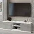 Regal High Gloss TV Stand with 2 Doors - White, MDF