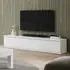 Regal High Gloss TV Stand with 4 Doors - White, MDF