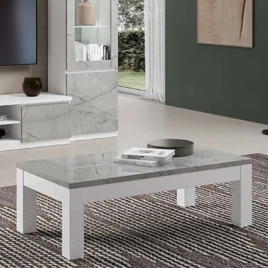 Regal Large Coffee Table High Gloss - Marble Effect, MDF image