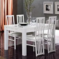 Regal Large Dining Set with 6 Chairs - White, MDF