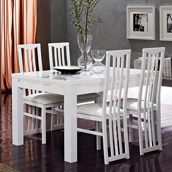 Regal Large Dining Set with 6 Chairs - White, MDF
