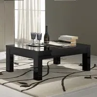 Regal Rectangular Coffee Table High Gloss - Black, Lacquer