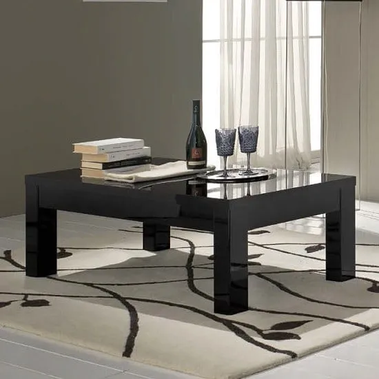 Regal Rectangular Coffee Table High Gloss - Black, Lacquer