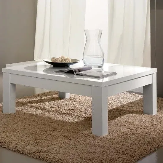 Regal Rectangular Coffee Table High Gloss - White, Lacquer