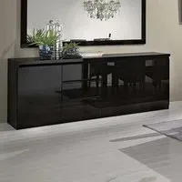 Regal Sideboard with 3 Doors 3 Drawers - Black