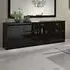 Regal Sideboard with 3 Doors 3 Drawers - Black