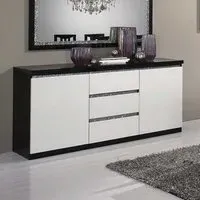 Regal Sideboard with Storage - Black White, Gloss Lacquer