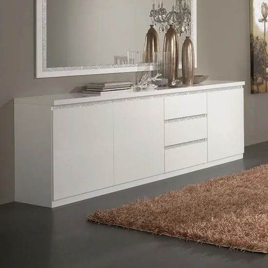 Regal Sideboard with Storage - White, High Gloss Lacquer