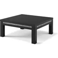 Regal Square Coffee Table with Crystal Effect - Black